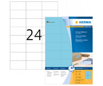Sinised kleebisetiketid Herma - 70x37mm, 100 lehte